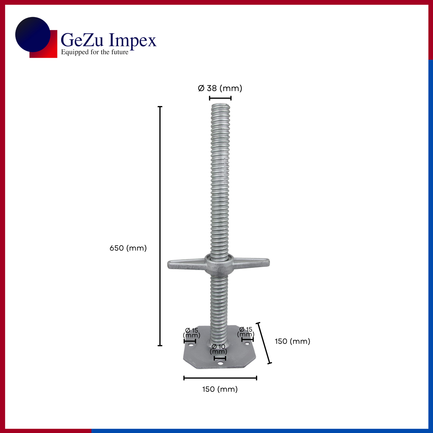 650 x 38 mm / Electroplated