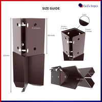 Supporto per Palo da Cementare con Morsetto Rapido 75x75mm Verniciato a Polvere
