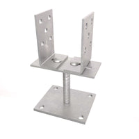 Adjustable Width U Post Support with Plate 100x100mm Electroplated Zinc Coated