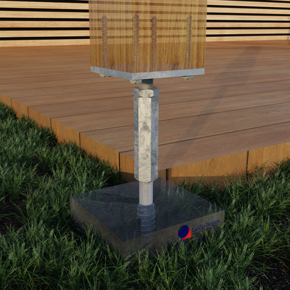 Adjustable T post support for concrete