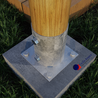 Round Post Support on Plate