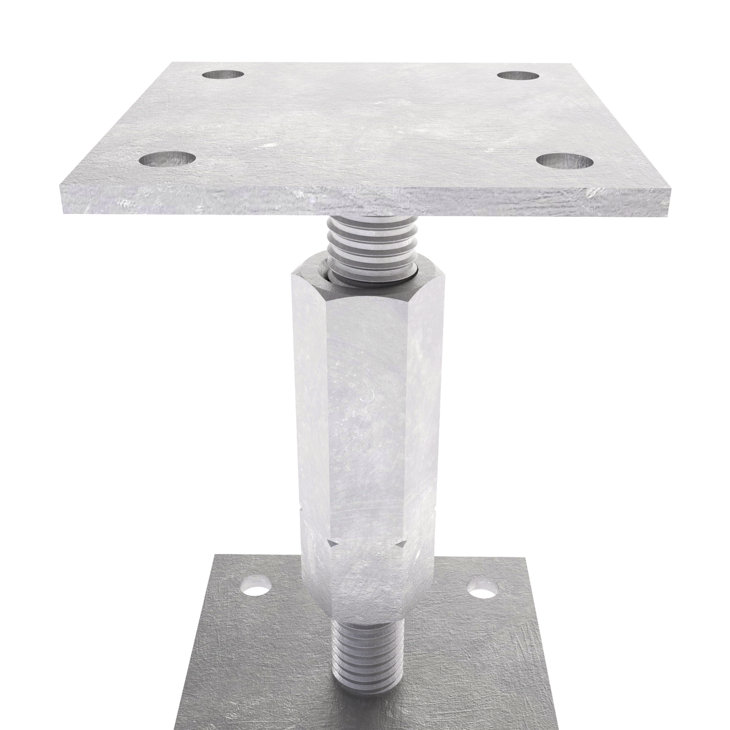 Adjustable post support with long nut