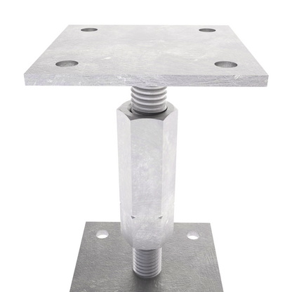 Adjustable post support with long nut