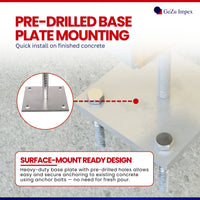 Adjustable Width U Post Support with Plate 100x100mm Electroplated Zinc Coated