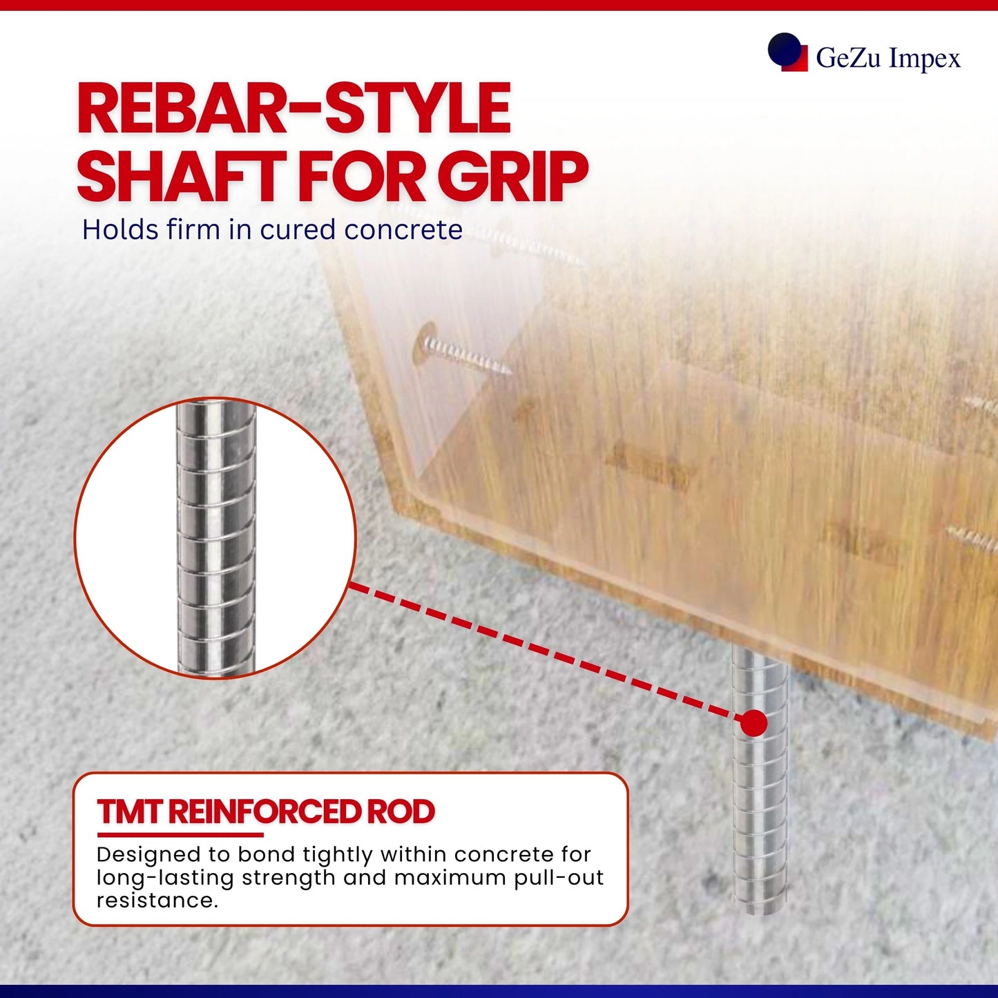 Adjustable Width U Post Support with TMT Rod