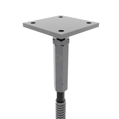 Adjustable T post support for concrete